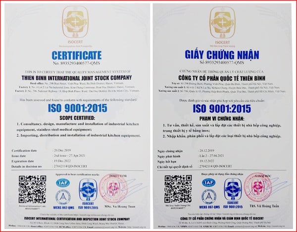 Giấy chứng nhận ISO 9001:2015